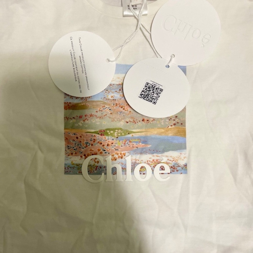 Chloe Cream Artistic Print T-Shirt